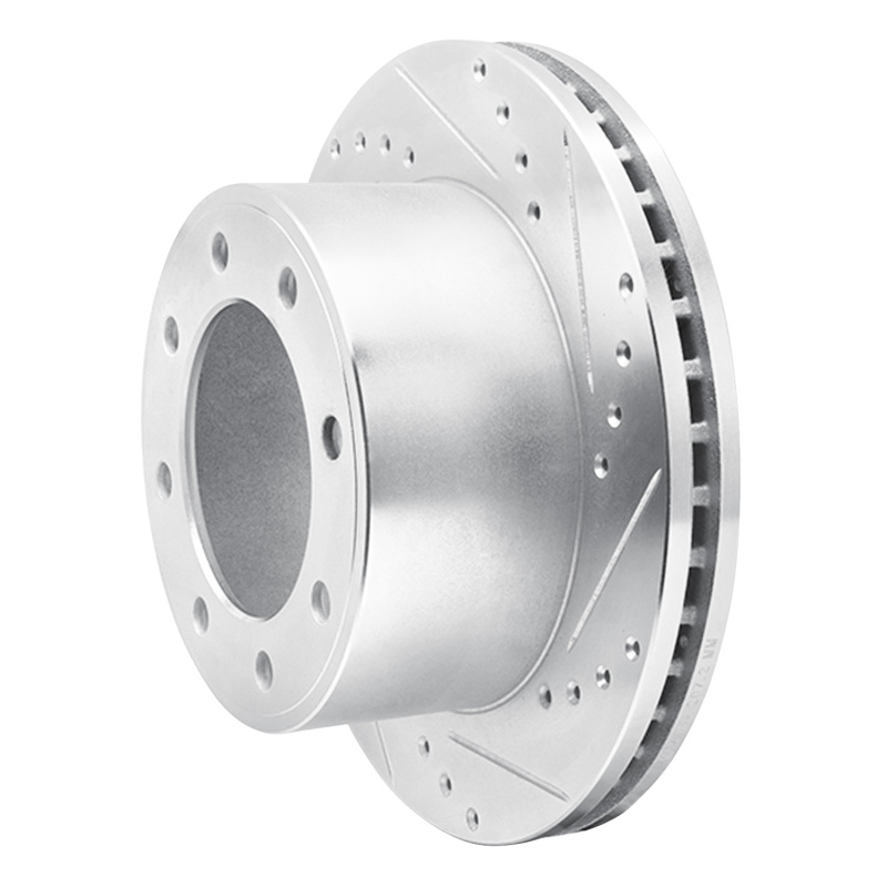 Ford F-250 Brake Rotor (1) - Rear Right - R1 Concepts - Drilled & Slotted - Silver - `05-`12